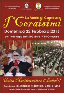 locandina i cosaisimi morte di carnevale 2015 cittanova